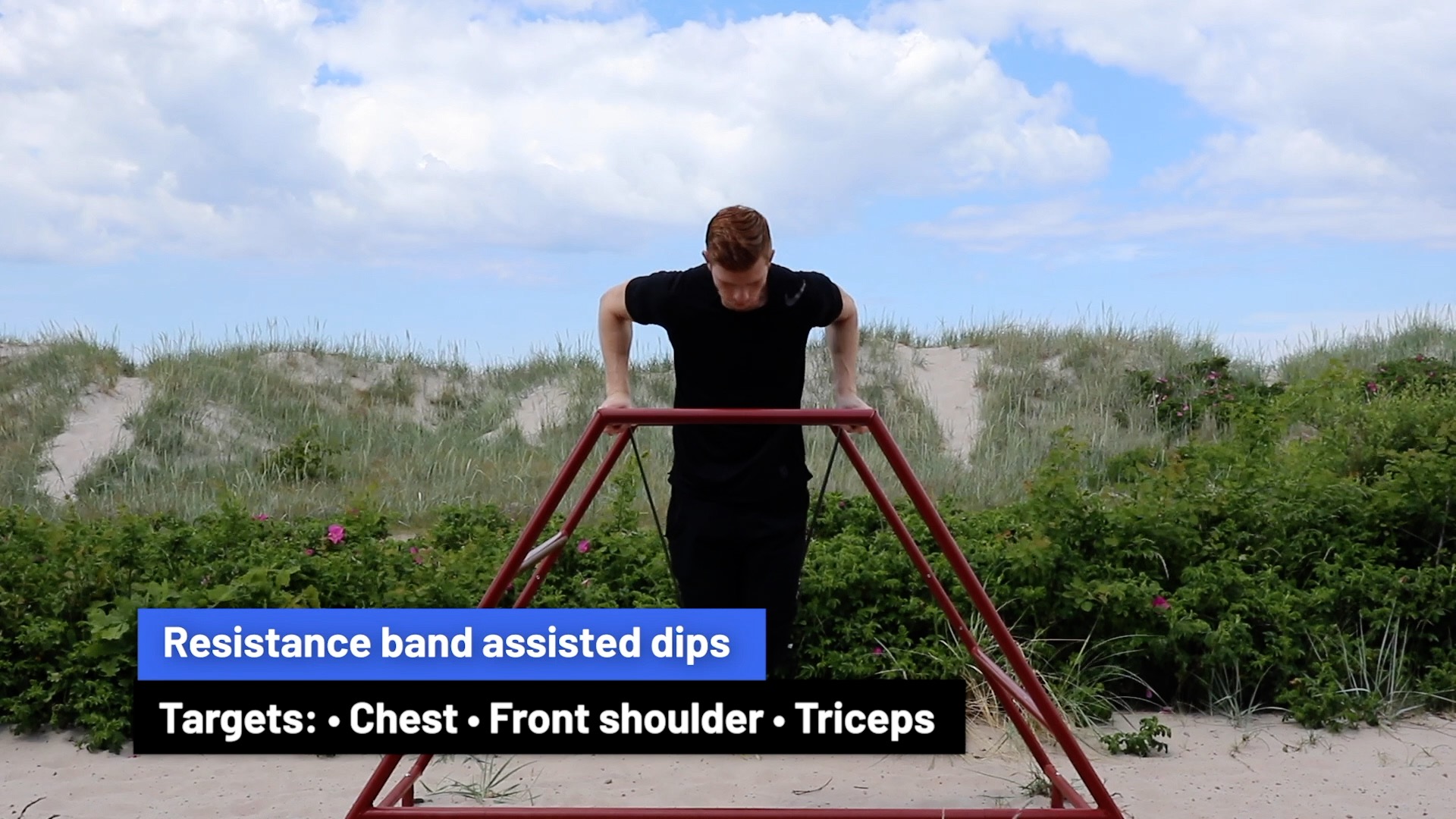 Resistance band assisted dips Exercise Upper Body Push